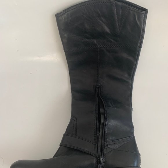 Arturo Chiang Black Leather High Boots - sz 7 - Picture 6 of 7